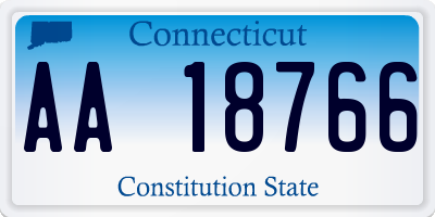 CT license plate AA18766