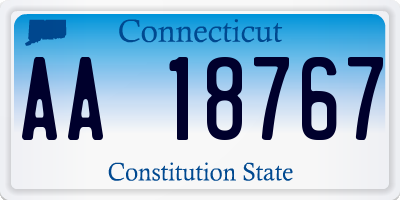 CT license plate AA18767