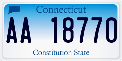 CT license plate AA18770