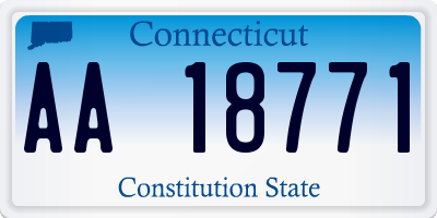 CT license plate AA18771