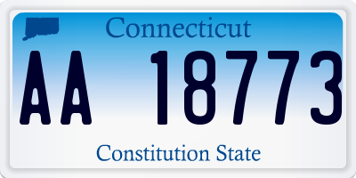 CT license plate AA18773