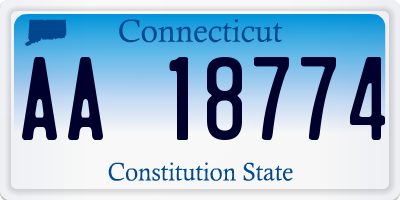 CT license plate AA18774