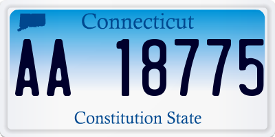 CT license plate AA18775