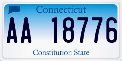 CT license plate AA18776