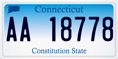 CT license plate AA18778