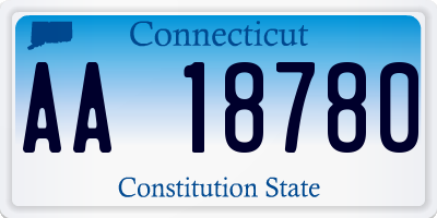 CT license plate AA18780