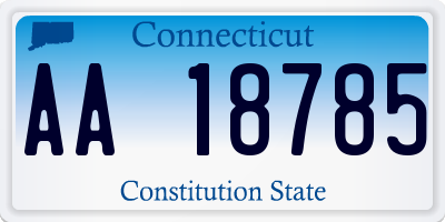 CT license plate AA18785