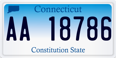 CT license plate AA18786