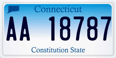 CT license plate AA18787