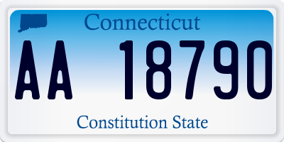 CT license plate AA18790