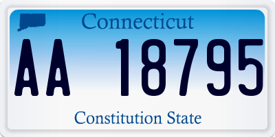 CT license plate AA18795