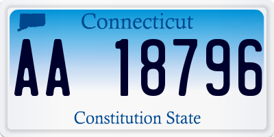 CT license plate AA18796