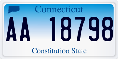 CT license plate AA18798