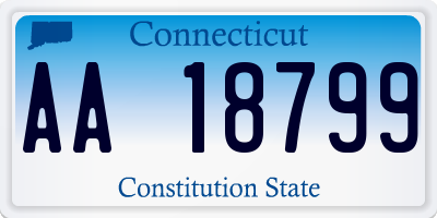 CT license plate AA18799