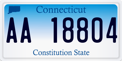 CT license plate AA18804