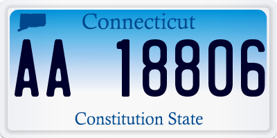 CT license plate AA18806