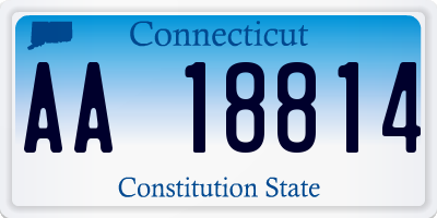 CT license plate AA18814