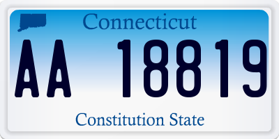 CT license plate AA18819