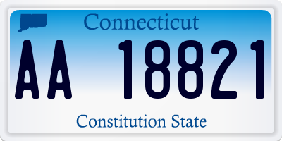 CT license plate AA18821