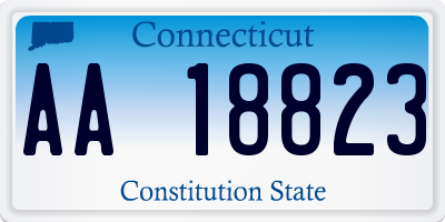 CT license plate AA18823