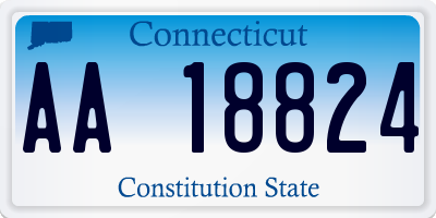 CT license plate AA18824