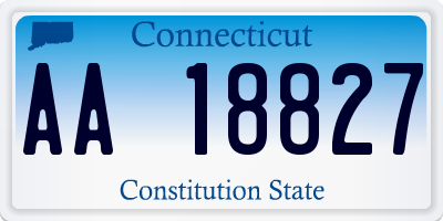 CT license plate AA18827