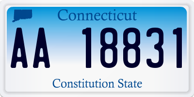 CT license plate AA18831