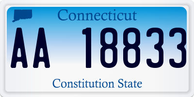 CT license plate AA18833