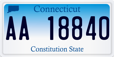 CT license plate AA18840