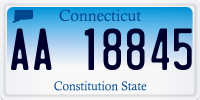 CT license plate AA18845