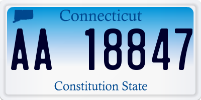 CT license plate AA18847