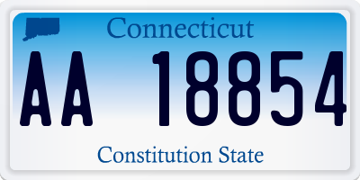 CT license plate AA18854