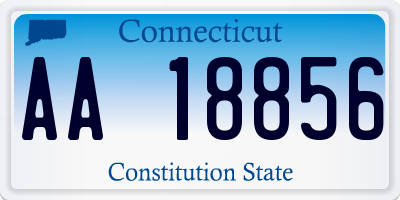 CT license plate AA18856