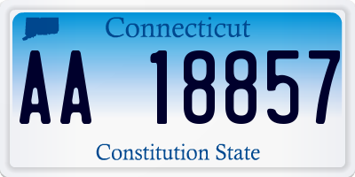 CT license plate AA18857