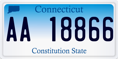 CT license plate AA18866