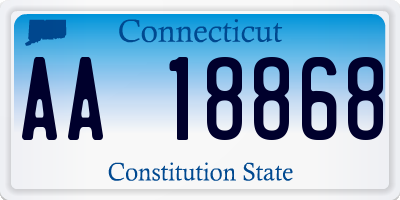 CT license plate AA18868