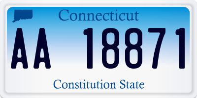 CT license plate AA18871