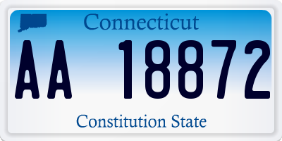 CT license plate AA18872