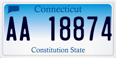 CT license plate AA18874