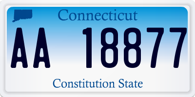 CT license plate AA18877