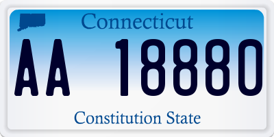 CT license plate AA18880