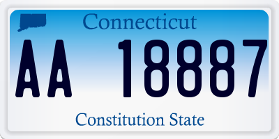 CT license plate AA18887