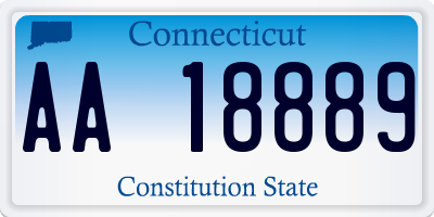 CT license plate AA18889