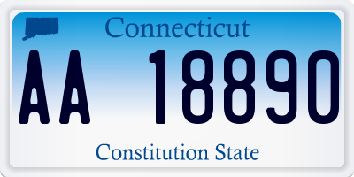 CT license plate AA18890