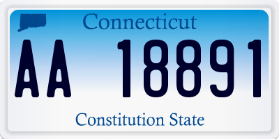 CT license plate AA18891