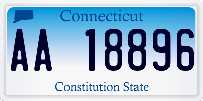 CT license plate AA18896