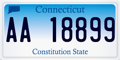 CT license plate AA18899