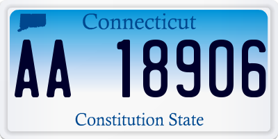 CT license plate AA18906