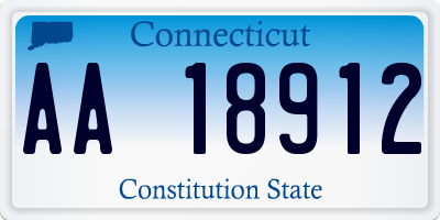 CT license plate AA18912