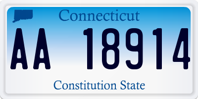 CT license plate AA18914